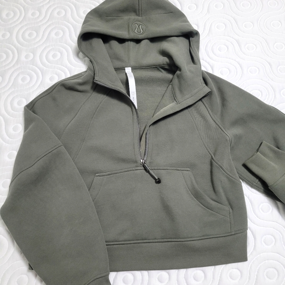 Oversized scuba half zip grey sage